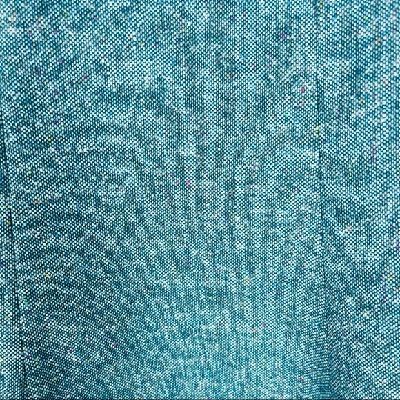 Loft green blue tweed wool preppy academia office midi skirt 4 - Picture 4 of 7